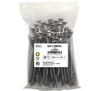 Connex KL3266099 - Tornillos universales (6,0 x 100 mm, 1 kg, cabeza avellanada, tracción TX, rosca parcial, acero inoxidable, juego de tornillos/tornillos en bolsa)