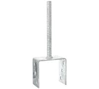 Connex Soporte para postes 101 x 60 x 100 x 200 x 4 mm/diámetro 16 mm, forma de U, material: galvanizado en caliente, 1 pieza, HV4220