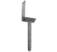 Connex Soporte para postes 80 x 60 x 104 x 200 x 4 mm/diámetro 16 mm, forma de L, material: galvanizado en caliente, 1 pieza, HV4200