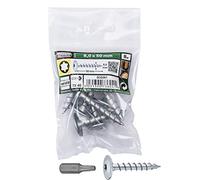 Connex Tornillos de poste 8,0 x 50 mm, 8 unidades, accionamiento TX, rosca completa, para fijación de herrajes y conectores, incluye broca / tornillo de conector / juego de tornillos / juego de tornillos / B30261