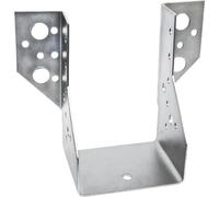 Connex Zapatilla de viga tipo A-80 x 120 mm con marcado CE, acero inoxidable, conector de madera, conexión segura de elementos de madera, HVRS1140, galvanizado azul