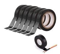 Connextion Cinta Aislante Negra 18mm x 20m 6 piezas, Cinta Adhesiva PVC para Instalaciones Eléctricas para Aislar, Agrupar y Reparar Cables Eléctricos