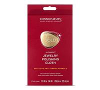 CONNOISSEURS Paño para Pulir Joyas de Oro | Paño de Limpieza de Joyas para Limpiar, Pulir y Restaurar el Brillo - 100% Fibra de Algodón - Paños de Limpieza de Oro Extra Grandes de 28x35,5 mm
