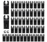 CONNOO - Paquete de 50 hojas de sierra oscilantes, cuchillas de herramientas oscilantes, cuchillas multiherramienta de carburo para madera, metal, plásticos, liberación rápida, kits de cuchillas