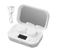 Conntact - Limpiador de lentes - Máquina de limpieza ultrasónica de lentes conectadas | Solución de lentes de conexión multiusos, estuche de remojo de solución, cuidado diario para RGP, lentes duros,