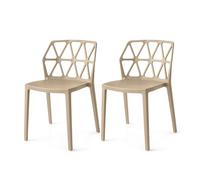 Connubia, 2 sillas Alquimia Polipropileno Avellana Mate