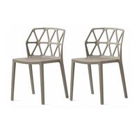 Connubia, 2 sillas Alquimia, Polipropileno Gris Mate