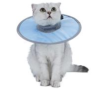 Cono de gato ajustable para recuperación, deja de lamer mascotas suave, antilamidas, permite comer y beber