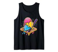 Cono de Goteo de Helado de béisbol Divertido para jóvenes y niños Amantes de los Deportes Camiseta sin Mangas