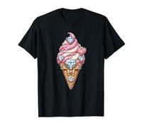 Cono de Helado Rosa con Forma de corazón Camiseta