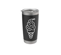Cono de helado Sorbete Dibujo de una línea Vaso térmico de acero inoxidable de doble pared