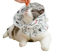 Cono de recuperación para gatos después de la cirugía, lavable a mano, suave, ajustable, con diseño plegable, alternativa de collar electrónico sin estrés para dejar de lamer y rayar (perro de línea