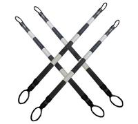 Cono de Seguridad Ajustable, 4 Unidades, Divisor de Seguridad retráctil Reflectante, 120-198 cm, Advertencia Temporal para Seguridad Vial (Blanco y Negro)