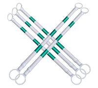 Cono de Seguridad telescópico Teles Traffic Pole, de 1,6 a 3 Metros de Largo, para Control de multitudes y Seguridad en Eventos, Color Verde y Blanco, Juego de 5 Piezas, portátil.