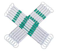 Cono de Seguridad telescópico Teles Traffic Pole, de 1,6 a 3 Metros, para Control de multitudes y Seguridad en Eventos, Paquete de 12 Unidades, Color Verde y Blanco, para Uso en Exteriores.