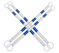 Cono de tráfico Ajustable, 4 Unidades, Barrera de Seguridad retráctil, 119-198 cm, lámina Reflectante, Divisor de Advertencia Temporal, Azul y Blanco para Seguridad y Control de multitudes.