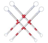 Cono de tráfico Ajustable, 4 Unidades, Barrera retráctil Reflectante (120-198 cm) para Seguridad y Advertencia Temporal, Divisor de Seguridad Rojo y Blanco.