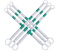 Cono de tráfico telescópico Teles Traffic Pole - Cono de Seguridad telescópico, de 1,6 a 3 Metros de Largo, para Control de multitudes y Seguridad en Eventos, Verde y Blanco, Juego de 6 piez
