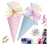 Cono Escolar | 2 Piezas Paquete Bolsas | Embalaje Snack Popcorn Con Cierre De Twist | Suministros Escolares Profesores Fiestas Clase Regalos Niños Eventos