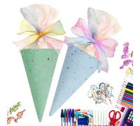 Cono Escolar | 2 Piezas Paquete Bolsas | Embalaje Snack Popcorn Con Cierre De Twist | Suministros Escolares Profesores Clase Regalos Niños Eventos