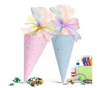 Cono Escolar | 2 Piezas Paquete Bolsas | Embalaje Snack Popcorn Con Cierre De Twist | Suministros Escolares Profesores Clase Regalos Niños Eventos