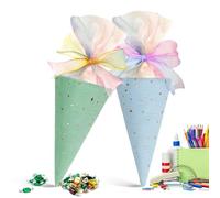 Cono Escolar | 2 Piezas Paquete Bolsas | Embalaje Snack Popcorn Con Cierre De Twist | Suministros Escolares Profesores Fiestas Clase Regalos Niños Eventos