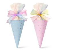 Cono Escolar | 2 Piezas Paquete Bolsas | Embalaje Snack Popcorn Con Cierre De Twist | Suministros Escolares Profesores Fiestas Clase Regalos Niños Eventos