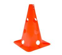 Cono Marcador de Fútbol de 30cm, Base Cuadrada Perforada, Plegable | PE Naranja, Diseño Neón Visible, para Límites de Campo y Clases Escolares, Ayuda de Agilidad
