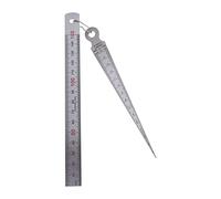 Cono para calibre y regla recta, 1-15 mm, 1-15 cm, regla de profundidad de acero inoxidable, herramienta de inspección de agujeros, medición dimensional, juego de calibradores cónicos de acero