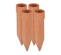 Relaxdays 24 Conos de riego, Cerámica, Sistema de autorriego, 1,5L, para Botellas, 19 x 4,5 cm, Terracota