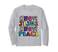 Conoce a Jesús Conoce la Paz Cristianismo Fe Cristiano Manga Larga