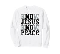 Conoce a Jesús Conoce la Paz Cristianismo Fe Cristiano Sudadera
