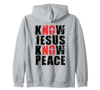 Conoce a Jesús Conoce la Paz Cristianismo Fe Cristiano Sudadera con Capucha