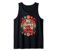 Conoce a Jesús Conoce la Paz Cristiano Dios Fe Hombres Mujeres Niños Camiseta sin Mangas