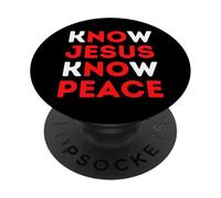 Conoce a Jesús Conoce la Paz Fe Cristiana Religiosa Navidad PopSockets PopGrip Adhesivo