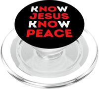 Conoce a Jesús Conoce la Paz Fe Cristiana Religiosa Navidad PopSockets PopGrip para MagSafe