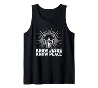Conoce a Jesús Conoce la Paz Fe Espiritual Camiseta sin Mangas