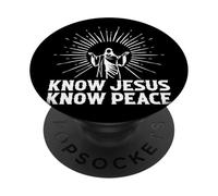 Conoce a Jesús Conoce la Paz Fe Espiritual PopSockets PopGrip Adhesivo
