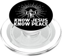 Conoce a Jesús Conoce la Paz Fe Espiritual PopSockets PopGrip para MagSafe