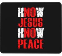 Conoce A Jesús Conoce La Paz Mousepad Duradero Mouse Pad Antideslizante Alfombrilla De Escritorio para Pc Ordenador Gaming 25X30Cm