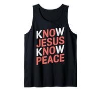 Conoce a Jesús Conoce la Paz Religión Dios Iglesia Cristianismo Camiseta sin Mangas