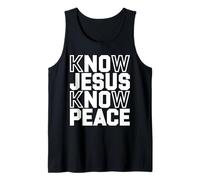 Conoce a Jesús Conoce la Paz Religión Dios Iglesia Cristiano Camiseta sin Mangas
