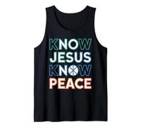 Conoce a Jesús Conoce la Paz Religión Dios Iglesia Regalos Cristianos Camiseta sin Mangas