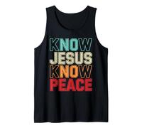 Conoce a Jesús Conoce la Paz Religión Dios Iglesia Regalos Cristianos Camiseta sin Mangas