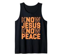 Conoce a Jesús Conoce la Paz Religión Dios Iglesia Regalos Cristianos Camiseta sin Mangas
