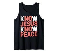 Conoce a Jesús Conoce la Paz Religión Fresca Dios Iglesia Cristiano Camiseta sin Mangas