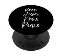 Conoce a Jesús Paz Cristiano Biblia Versículo Jesús Señor Escritura PopSockets PopGrip Adhesivo