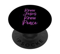 Conoce a Jesús Paz Versículo Bíblico Cristiano Jesús Señor Escritura PopSockets PopGrip Adhesivo