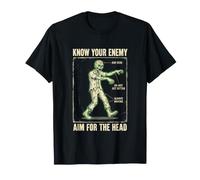 Conoce a tu Enemigo Divertido Zombie Survival Horror Gamer Camiseta