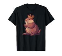Conoce al divertido castor con disfraz de Rey Corona Camiseta